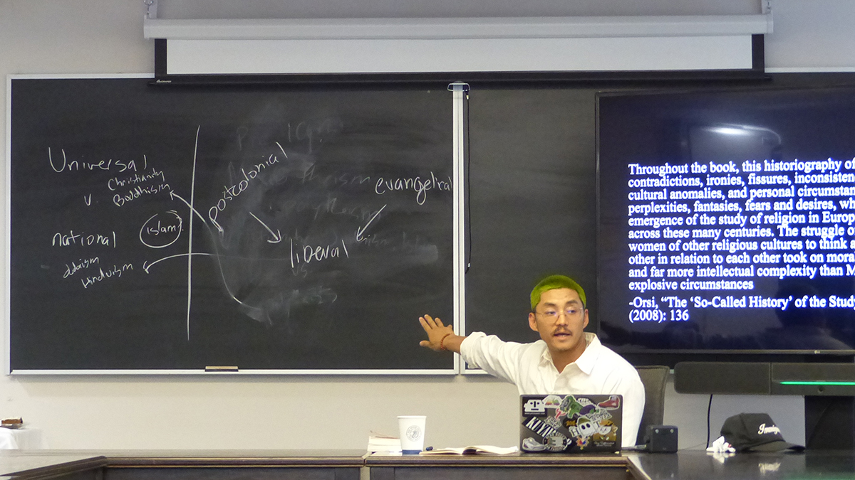 Marko Geslani delivers his lecture, "Vindication of Invention: World Religions to Lived Religion"
