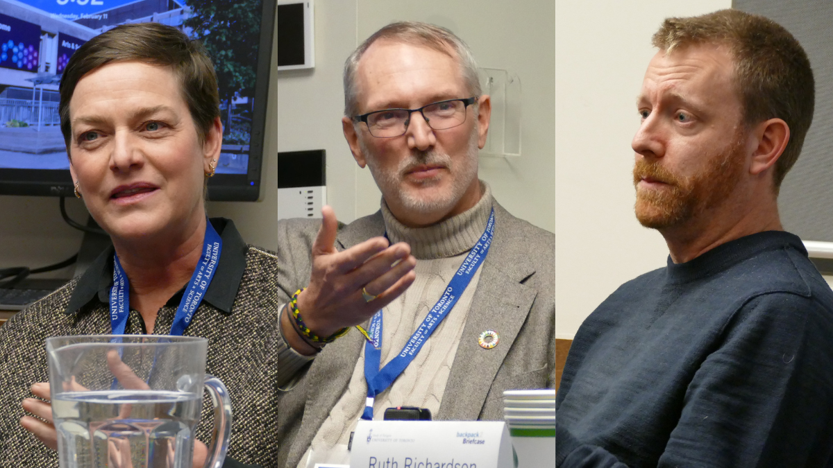 L-R: Ruth Richardson, Simon Chambers, Julian Weinrib